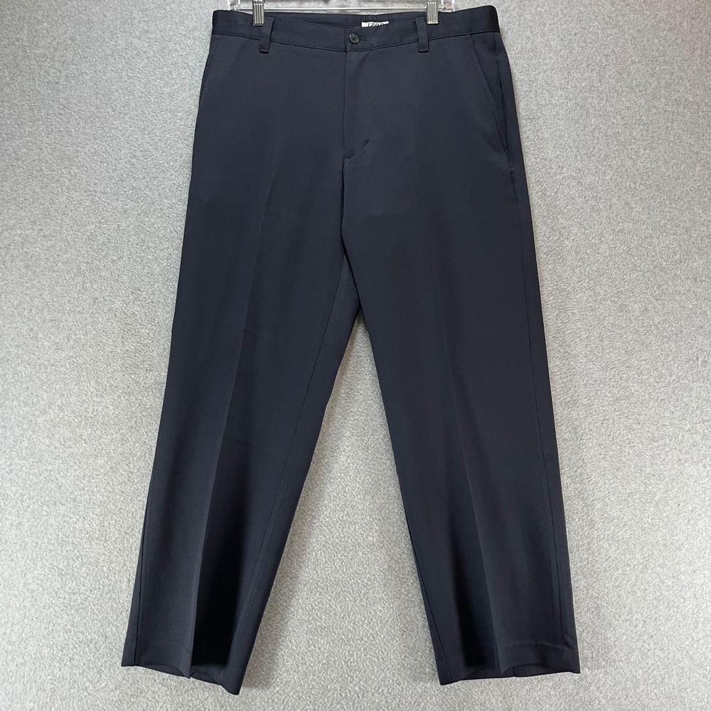 IZOD Dress Pants PerformX Mens 34x29 Navy Blue Classic Professional Business